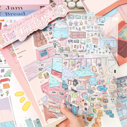 [Pink Cloud Dreams] Midi Series Isometric Scene Stickers