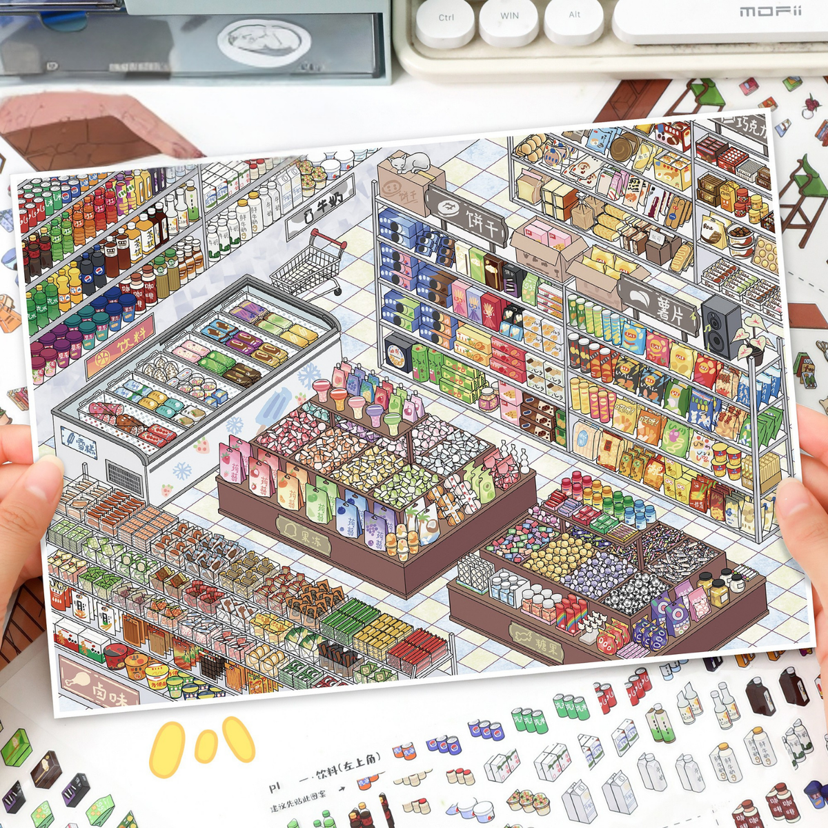[Snack Market] Midi Series Isometric Scene Stickers