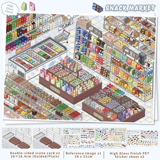 [Snack Market] Midi Series Isometric Scene Stickers