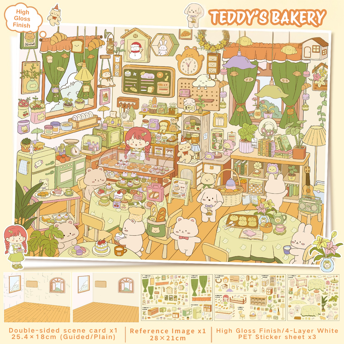 [Teddy's Bakery] Midi Series Isometric Scene Stickers