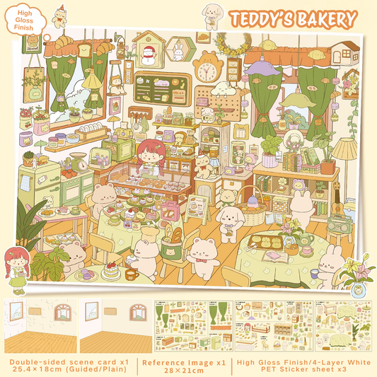 [Teddy's Bakery] Midi Series Isometric Scene Stickers