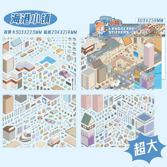 [Harbour Town] XL Series Isometric Scene Stickers