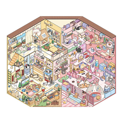 [Cat and Dog Diary] Interactive 2-in-1 Isometric Scene Stickers