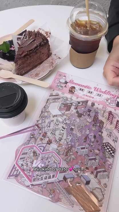 [Romantic Wedding] Interactive 2-in-1 Isometric Scene Stickers