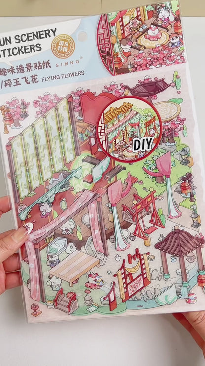[Palace Blossoms in Snow] Midi Series Isometric Scene Stickers